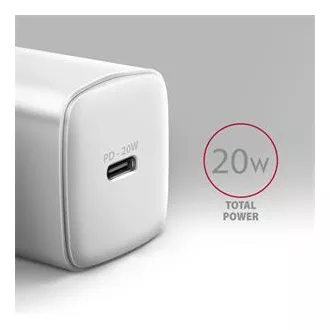 AXAGON ACU-PD20W, 20W Netzladegerät, 1x USB-C Anschluss, PD3.0/PPS/QC4 /AFC/Apple, weiß AXAGON ACU-PD20W, 20W Netzladegerät, 1x USB-C Anschluss, PD3.0/PPS/QC4 /AFC/Apple, weiß
