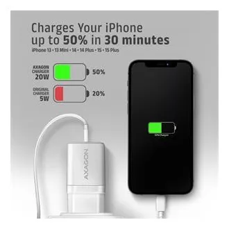 AXAGON ACU-PD20W, 20W Netzladegerät, 1x USB-C Anschluss, PD3.0/PPS/QC4 /AFC/Apple, weiß AXAGON ACU-PD20W, 20W Netzladegerät, 1x USB-C Anschluss, PD3.0/PPS/QC4 /AFC/Apple, weiß