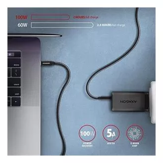 AXAGON BUCM32-CM05AB, SPEED Kabel USB-C <-> USB-C, 0.5m, USB 20Gbps, PD 100W 5A, 4K HD, ALU, Geflecht, schwarz AXAGON BUCM32-CM05AB, SPEED Kabel USB-C <-> USB-C, 0.5m, USB 20Gbps, PD 100W 5A, 4K HD, ALU, Geflecht, schwarz