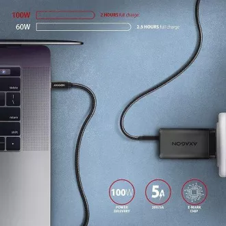AXAGON BUCM32-CM05AB, SPEED Kabel USB-C <-> USB-C, 0.5m, USB 20Gbps, PD 100W 5A, 4K HD, ALU, Geflecht, schwarz AXAGON BUCM32-CM05AB, SPEED Kabel USB-C <-> USB-C, 0.5m, USB 20Gbps, PD 100W 5A, 4K HD, ALU, Geflecht, schwarz