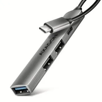 AXAGON HUE-STC, 4x USB-ALU-STRIP-Hub, 1x USB-A 5 Gbit/s, 2x USB-A und 1x USB-C 480 Mbit/s, USB-C-Kabel 12 cm AXAGON HUE-STC, 4x USB-ALU-STRIP-Hub, 1x USB-A 5 Gbit/s, 2x USB-A und 1x USB-C 480 Mbit/s, USB-C-Kabel 12 cm