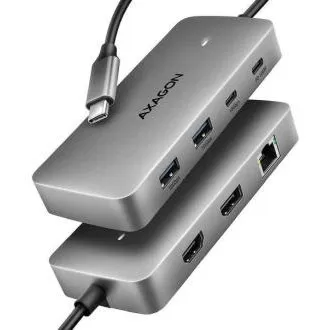 AXAGON HMC-CUB83X2, USB-Hub mit 10 Gbit/s, 2x USB-A, USB-C, HDMI & DP 4k/144 Hz, RJ-45-LAN, PD 100 W, USB-C-Kabel 15 cm AXAGON HMC-CUB83X2, USB-Hub mit 10 Gbit/s, 2x USB-A, USB-C, HDMI & DP 4k/144 Hz, RJ-45-LAN, PD 100 W, USB-C-Kabel 15 cm