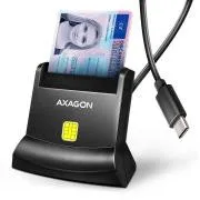 AXAGON CRE-SM4NC, USB-C-Lesegerät für Smartcards (eObčanka), Standmodell, Kabel 1,2 m