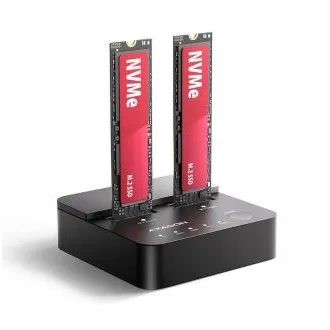 AXAGON ADSA-M2C22L, USB-C-Dockingstation mit 20 Gbit/s für 2× M.2-NVMe-SSDs mit Klonfunktion AXAGON ADSA-M2C22L, USB-C-Dockingstation mit 20 Gbit/s für 2× M.2-NVMe-SSDs mit Klonfunktion