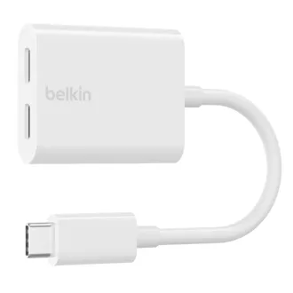 Belkin USB-C Adapter/Trennstecker - USB-C Strom USB-C Audio/Ladeadapter, Weiß Belkin USB-C Adapter/Trennstecker - USB-C Strom USB-C Audio/Ladeadapter, Weiß