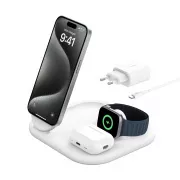 Belkin BOOST CHARGE™ Qi2 15W 3in1 Magnetischer Ladeständer, faltbar, weiß