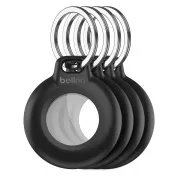 Belkin Secure AirTag Etui mit wasserdichtem Schlüsselring - Schwarz - 4er Pack