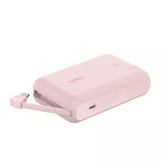 Belkin BOOST CHARGE™ USB-C Power Delivery PowerBank mit integriertem USB-C Kabel, 10000mAh, 20W, pink Belkin BOOST CHARGE™ USB-C Power Delivery PowerBank mit integriertem USB-C Kabel, 10000mAh, 20W, pink