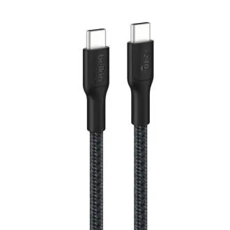 Belkin BOOST CHARGE PRO USB-C/USB-C-Kabel 240 W, 3 m, schwarz – strapazierfähig