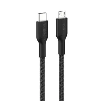 Belkin BOOST CHARGE PRO USB-C/microUSB, 1 m, schwarz – strapazierfähig Belkin BOOST CHARGE PRO USB-C/microUSB, 1 m, schwarz – strapazierfähig