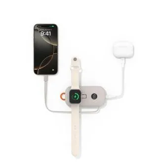 Belkin BOOST CHARGE PRO – Kabelloses Laden für die Apple Watch   USB-C-Powerbank, 10.000 mAh, sandfarben