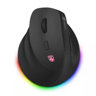 CONNECT IT FOR HEALTH Cloudy Left kabellose vertikale Maus für Linkshänder, RGB-Hintergrundbeleuchtung, 2xBT, USB BLACK