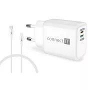 CONNECT IT DUPLEX Ladeadapter 1xLightning   1×USB-C, 20W, Kabel 27W, WEISS