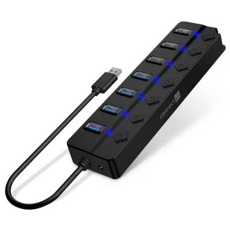 CONNECT IT Mighty Switch 2 USB-A-Hub, (4xUSB-A 3.0, 3xUSB-A 2.0), extern, SCHWARZ CONNECT IT Mighty Switch 2 USB-A-Hub, (4xUSB-A 3.0, 3xUSB-A 2.0), extern, SCHWARZ