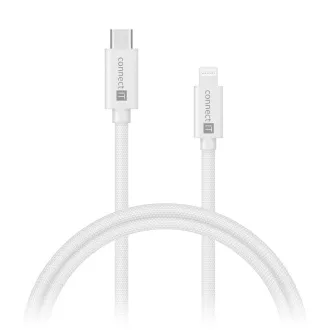 CONNECT IT Wirez Kabel USB-C -> Lightning, 27 W, 1 m, WEISS