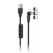 CONNECT IT Magnetic PowerLink 3in1 Kabel (USB-C/Lightning/MicroUSB), 2m, SCHWARZ