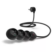 CONNECT IT Verlängerungskabel 230 V, 3 Steckdosen, 1,5 m, mit Schalter (schwarz)