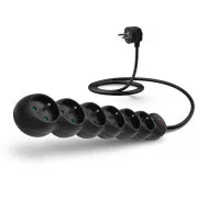 CONNECT IT Verlängerungskabel 230 V, 6 Steckdosen, 5 m, mit Schalter (schwarz)