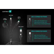 CONNECT IT Wirez 6in1 1x USB-C 1x Lightning 1x Watch Ladegerät 1,25 m SCHWARZ