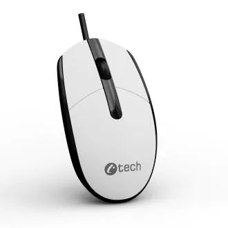 C-TECH Maus WM-10, USB, 1200 DPI, weiß-schwarz