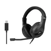 C-TECH Kopfhörer mit Mikrofon MHS-05, USB, Bedienelemente am Kabel, Over-Ear, schwarz