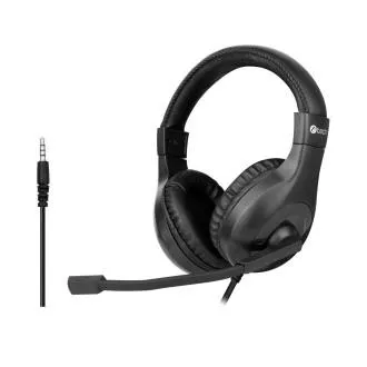 C-TECH Kopfhörer mit Mikrofon MHS-05, 4-poliger 3,5-mm-Klinkenstecker, Bedienelemente am Kabel, Kopfbügel, Adapter auf 2x Klinkenbuchse, schwarz C-TECH Kopfhörer mit Mikrofon MHS-05, 4-poliger 3,5-mm-Klinkenstecker, Bedienelemente am Kabel, Kopfbügel, Adapter auf 2x Klinkenbuchse, schwarz
