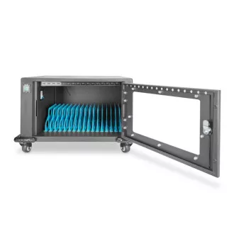 DIGITUS Ladewagen, 14", USB-C, elektronische PIN-Verriegelung, 16 Ladestationen, Lüfter, 384 x 550 x 375 mm, schwarz DIGITUS Ladewagen, 14", USB-C, elektronische PIN-Verriegelung, 16 Ladestationen, Lüfter, 384 x 550 x 375 mm, schwarz