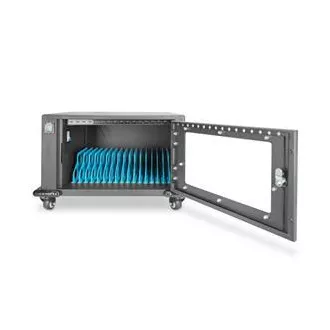 DIGITUS Ladewagen, 14", USB-C, elektronische PIN-Verriegelung, 16 Ladestationen, Lüfter, 384 x 550 x 375 mm, schwarz DIGITUS Ladewagen, 14", USB-C, elektronische PIN-Verriegelung, 16 Ladestationen, Lüfter, 384 x 550 x 375 mm, schwarz