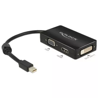 Delock Adapter mini Displayport 1.1 Stecker > VGA / HDMI / DVI Buchse passiv schwarz