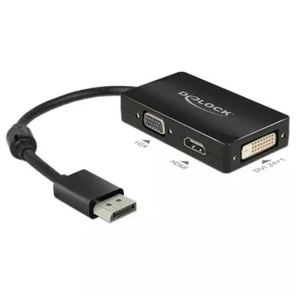 Delock Displayport Adapter 1.1 männlich > VGA / HDMI / DVI weiblich passiv schwarz Delock Displayport Adapter 1.1 männlich > VGA / HDMI / DVI weiblich passiv schwarz