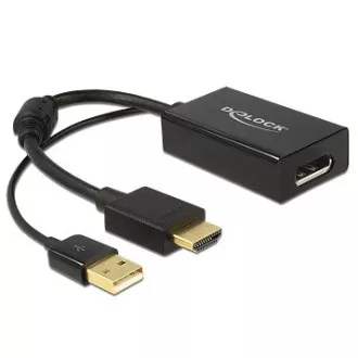 Delock Adapter HDMI-A Stecker > Displayport 1.2 Buchse schwarz Delock Adapter HDMI-A Stecker > Displayport 1.2 Buchse schwarz