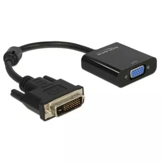 Delock schwarzer Adapter DVI-D 24 1 Stecker > VGA Buchse
