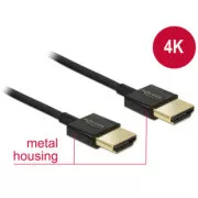 Delock High Speed HDMI Kabel mit Ethernet - HDMI-A Stecker > HDMI-A Stecker 3D 4K 2 m Slim Premium