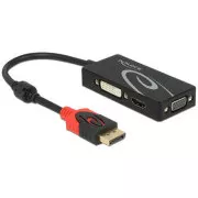 Delock DisplayPort 1.2-Adapter (Stecker) > VGA / HDMI / DVI (Buchse) 4K, passiv, schwarz