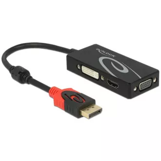 Delock DisplayPort 1.2-Adapter (Stecker) > VGA / HDMI / DVI (Buchse) 4K, passiv, schwarz