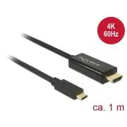 Delock USB-Typ-C™-Stecker > HDMI-Stecker (DP Alt Mode) 4K 60 Hz 1 m schwarz