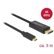 Delock Kabel USB Typ-C™ Stecker & Displayport Stecker (DP Alt Mode) 4K 60 Hz 3 m schwarz