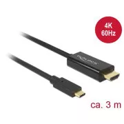 Delock Kabel USB Typ-C™ Stecker & HDMI Stecker (DP Alt Mode) 4K 60 Hz 3 m schwarz