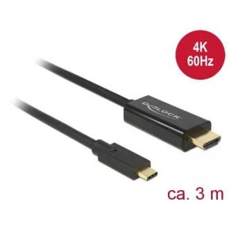 Delock Kabel USB Typ-C™ Stecker & HDMI Stecker (DP Alt Mode) 4K 60 Hz 3 m schwarz Delock Kabel USB Typ-C™ Stecker & HDMI Stecker (DP Alt Mode) 4K 60 Hz 3 m schwarz