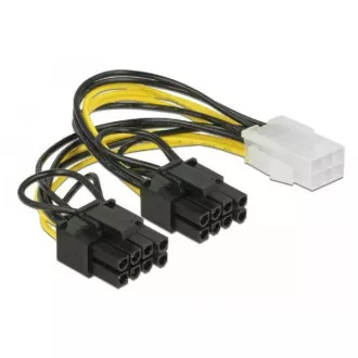 Delock PCI Express Stromkabel 6-polige Buchse > 2 x 8-poliger Stecker 15 cm