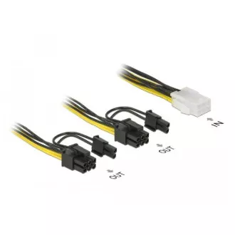 Delock PCI Express Stromkabel 6-polige Buchse > 2 x 8-poliger Stecker 15 cm