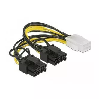 Delock PCI Express Stromkabel 6-polige Buchse > 2 x 8-poliger Stecker 15 cm
