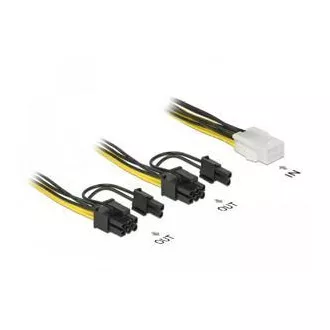 Delock PCI Express Stromkabel 6-polige Buchse > 2 x 8-poliger Stecker 15 cm