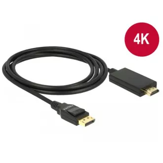 Delock Kabel Displayport 1.2 Stecker > High Speed HDMI-A Stecker passiv 4K 2 m schwarz Delock Kabel Displayport 1.2 Stecker > High Speed HDMI-A Stecker passiv 4K 2 m schwarz
