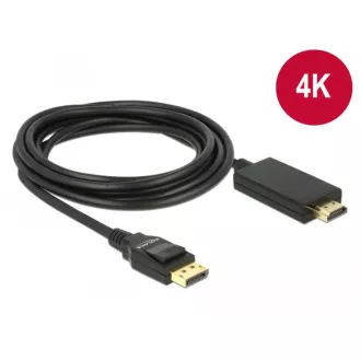 Delock Kabel Displayport 1.2 Stecker > High Speed HDMI-A Stecker passiv 4K 3 m schwarz Delock Kabel Displayport 1.2 Stecker > High Speed HDMI-A Stecker passiv 4K 3 m schwarz