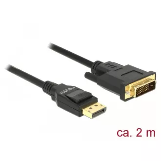 Delock Kabel Displayport 1.2 Stecker > DVI 24 1 Stecker passiv 2 m schwarz Delock Kabel Displayport 1.2 Stecker > DVI 24 1 Stecker passiv 2 m schwarz