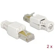 Delock RJ45 Stecker Cat.5e UTP ohne Werkzeug 2 Stück