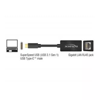 Delock Adapter Super Speed USB (USB 3.1 Gen 1) mit USB Type-C™ Stecker > Gigabit LAN 10/100/1000 Mbps kompakt schwarz Delock Adapter Super Speed USB (USB 3.1 Gen 1) mit USB Type-C™ Stecker > Gigabit LAN 10/100/1000 Mbps kompakt schwarz