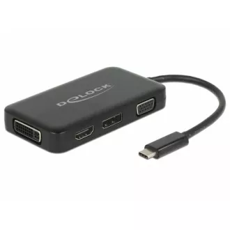Delock Adapter USB Type-C™ Stecker > VGA / HDMI / DVI / DisplayPort Buchse schwarz Delock Adapter USB Type-C™ Stecker > VGA / HDMI / DVI / DisplayPort Buchse schwarz