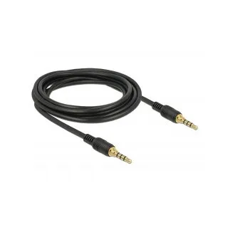 Delock Kabel Stereoklinke 3,5 mm 4-polig Stecker > Stecker 3 m schwarz Delock Kabel Stereoklinke 3,5 mm 4-polig Stecker > Stecker 3 m schwarz
